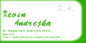 kevin andrejka business card